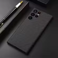 Ultra-Thin Kevlar Pure Carbon Fiber Phone Case For Samsung Galaxy S23 S24 Ultra Plus Commercial Aramid Fiber Shockproof Cover