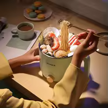 KONKA KZG-15YX301 electric cooker 2-speed heat adjustment lid can be put cell phone 1.5L large capacity portable cooking pot - Image 2