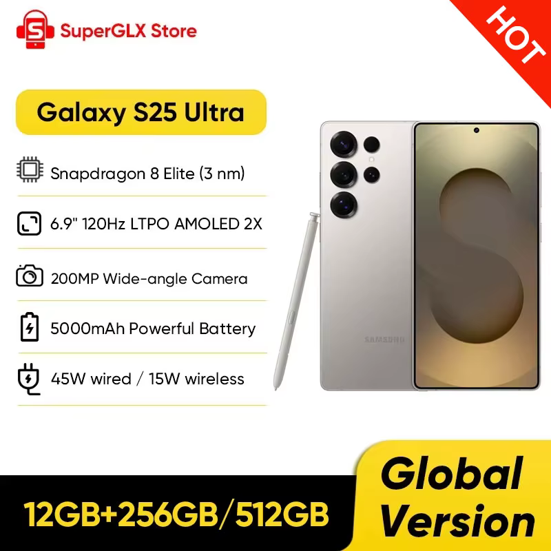 Samsung Galaxy S25 Ultra 5G Smartphone Snapdragon 8 Elite 6.9"120Hz Dynamic LTPO AMOLED 2X Display 200MP Camera 5000mAh Battery