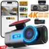 Dash Cam 4K UHD Recording Car Camera DVR HDR Night Vision Video Recorder Built-In Wi-Fi Support GPS 24H Parking APP Monitor
