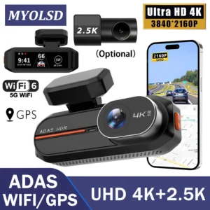 ADAS Dash Cam UHD 4K 3840*2160P Recording Car Camera DVR Night Vision Video Recorder Built-In Wi-Fi Support GPS 24H Parking